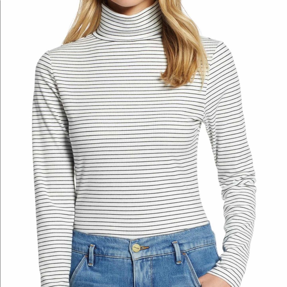 Halogen striped ribbed turtleneck size XXL NWT